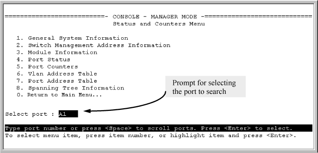 search for a device by mac address terminal